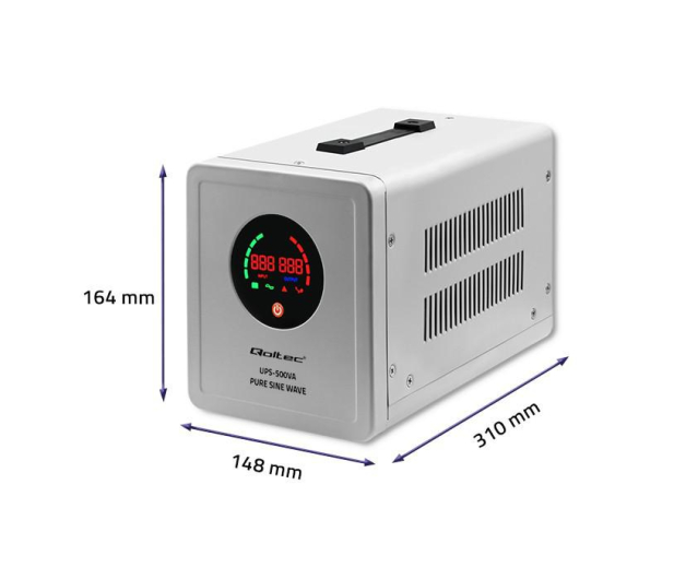 Qoltec Pure Sine Wave UPS (500VA/350W) - 1089422 - zdjęcie 8
